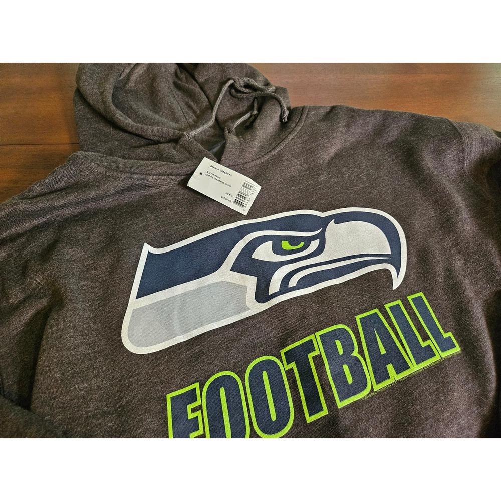 NFL Team Apparel Seattle Seahawks Hoodie Mens XL Gray Football Graphic Pullover